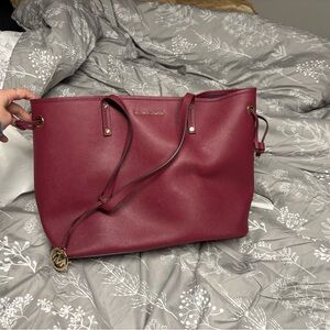 Michael Kors Wine Red Tote Bag